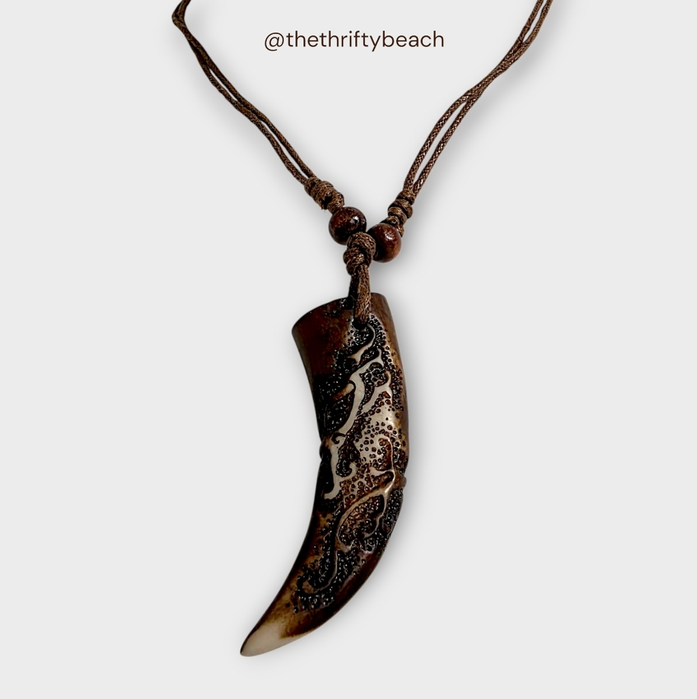 Brown Tribal Pendant Necklace